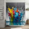 Bright Splash Shower Curtain Set Waterproof Fabric Bathroom Decor In Multiple Colors! Perfect For A Modern Bath Or Kids Room. Fr
