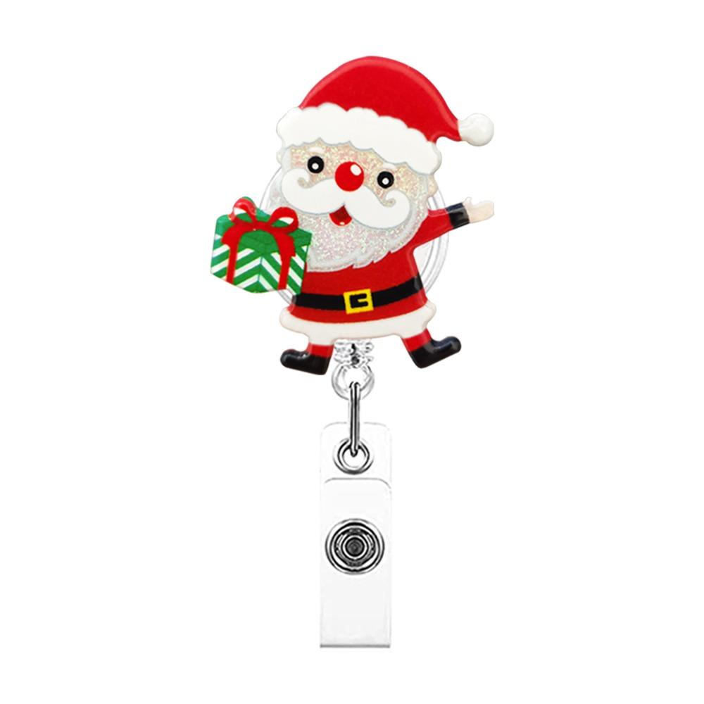 Snowman Elk Christmas Badge Reel Santa Claus ID Card Holder  Doctor Student