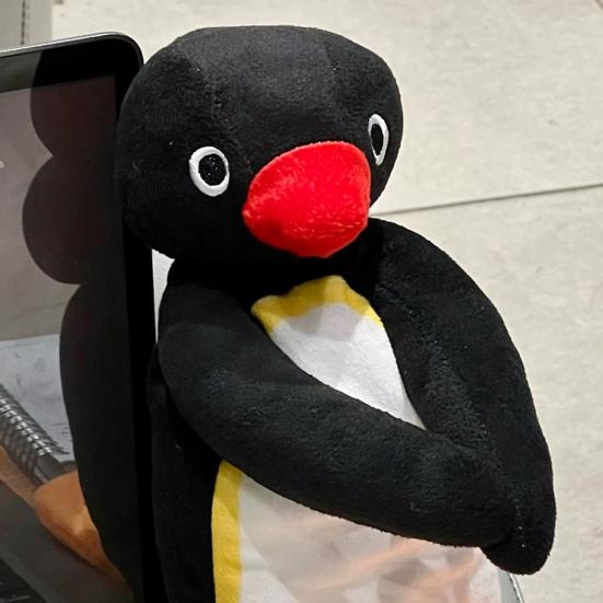 Uroczy Pingwin Etui na Ołówki Pluszowe Zwierzątko Etui na Ołówki Zapinane na Zamek Miękki Materiał Etui z Dzióbkiem Kaczki dla Dzieci na Długopisy Ołówki Artykuły Szkolne