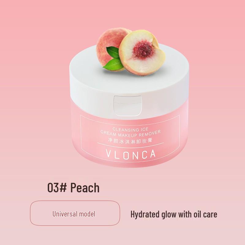 VLONCA Ice Cream Cleansing Balm for Eyes, Lips & Face - Gentle Makeup Remover for Sensitive Skin.