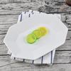 Octagonal White Ceramic Plate - Versatile for Soup, Rice, or Fruit; Ideal for Hotels and Restaurants.