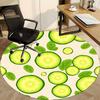 1pc Cucumber Slices Office Round Rug, Non-slip, Soft and Durable Office Rug for Interior Decoration, Perfect for Office, Beautiful Decoration Yy260324