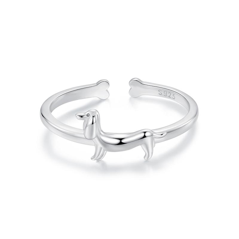 WOSTU Adjustable Rings Real 925 Silver Stackable Engagement Zircon Open Size Rings For Women Female Original Jewelry