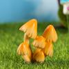 Mini Resin Mushroom Shaped Figure Ornament Home Decor Statue Waterproof Miniature Gift for Bonsai Dollhouse Fairy Garden Lawn