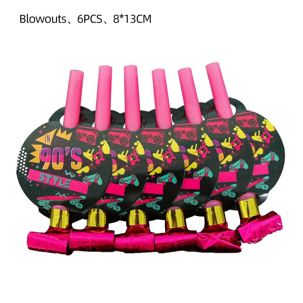 Foreign Trade 1990S Theme Party Supplies Party Scene Arrangement Props Disposable Tableware Paper Cup Paper Plate Background