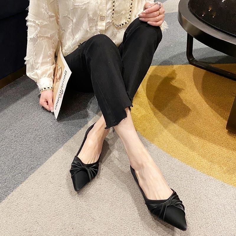Fashion Solid color gentle soft sole single shoe for women summer style pointed casual fashion simple comfortable versatile flat shoes