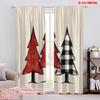 2pcs,2D Plane Printing Pattern Curtains Buffalo Plaid Trees Farmhouse Style (2) Durable 100% Polyester Fabric (without Rod)