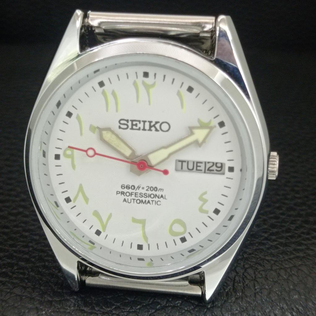 REFURBISHED VINTAGE SEIKO AUTOMATIC 6309A JAPAN MENS WHITE DIAL WATCH a442729-1