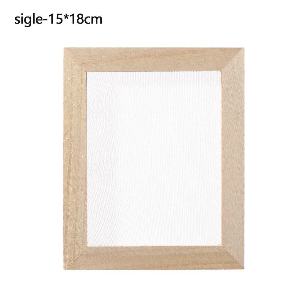 Wielorozmiarowa Rama Formy do Wytwarzania Papieru DIY Sito do Wytwarzania Papieru Drewniany Rękodzieło Edukacyjne Prezent Drewniana Forma z Siatką