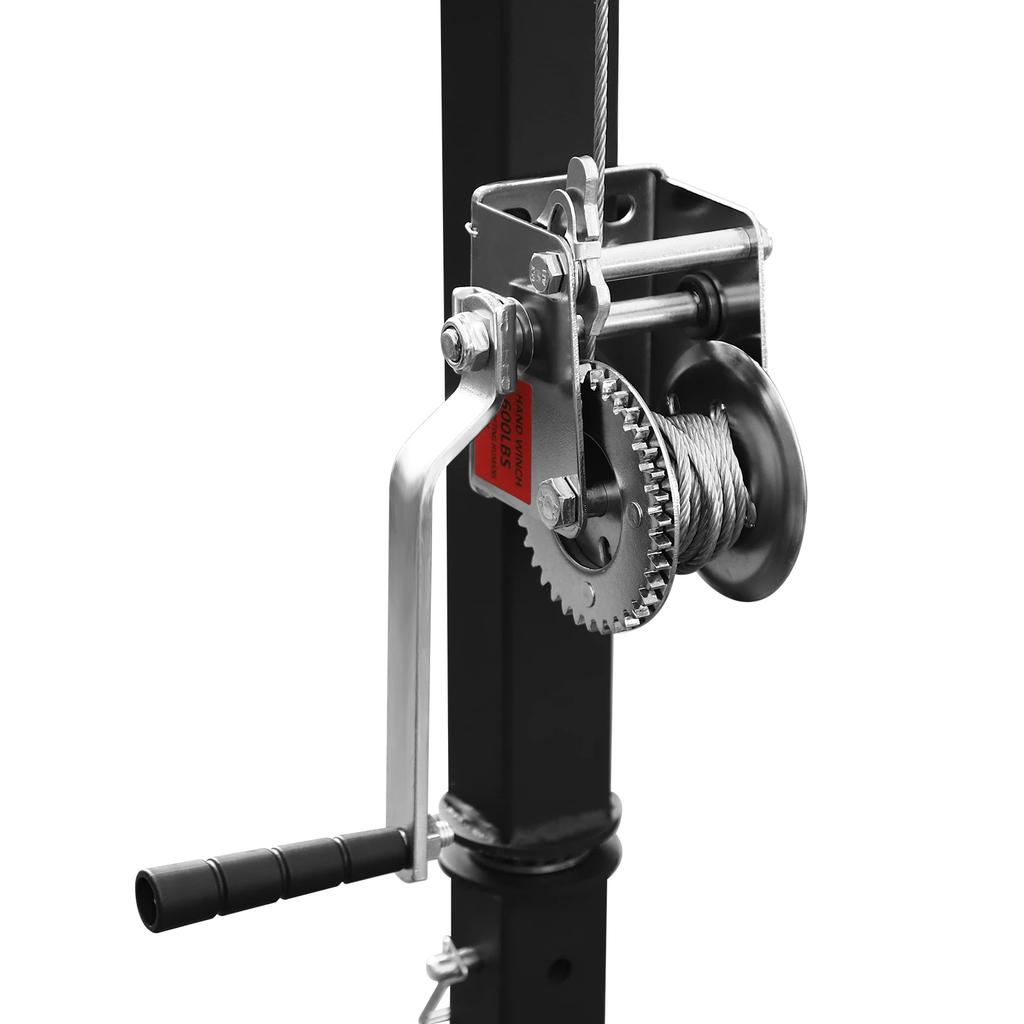 Macara cu braț pentru camion, pliabilă, capacitate 600 lbs, macara pivotantă 360° și lift pentru activități de vânătoare în aer liber, ridicarea generatoarelor, mașinilor de tuns iarba