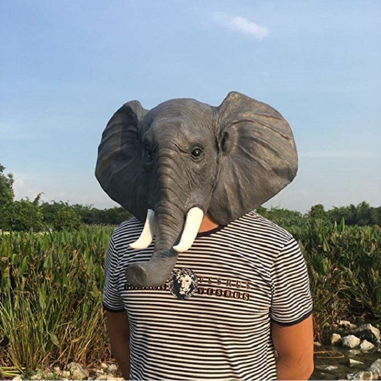 Halloween Christmas Animal Decoration Latex Headgear Animal elephant mask African animal mask