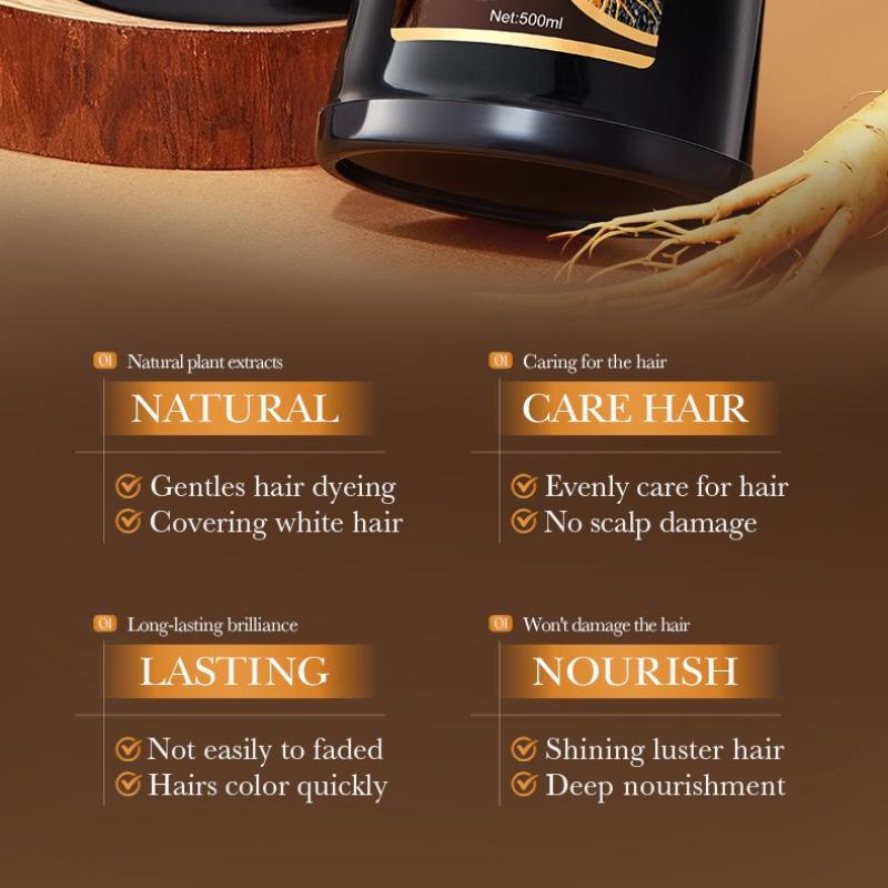 Ginger Ginseng Black Dyeing 500ml Natural Blackchestnut Brown Skin Care Products