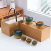 Gradual change cover bowl travel tea set ceramic portable set one pot four cups with tea tray company souvenir