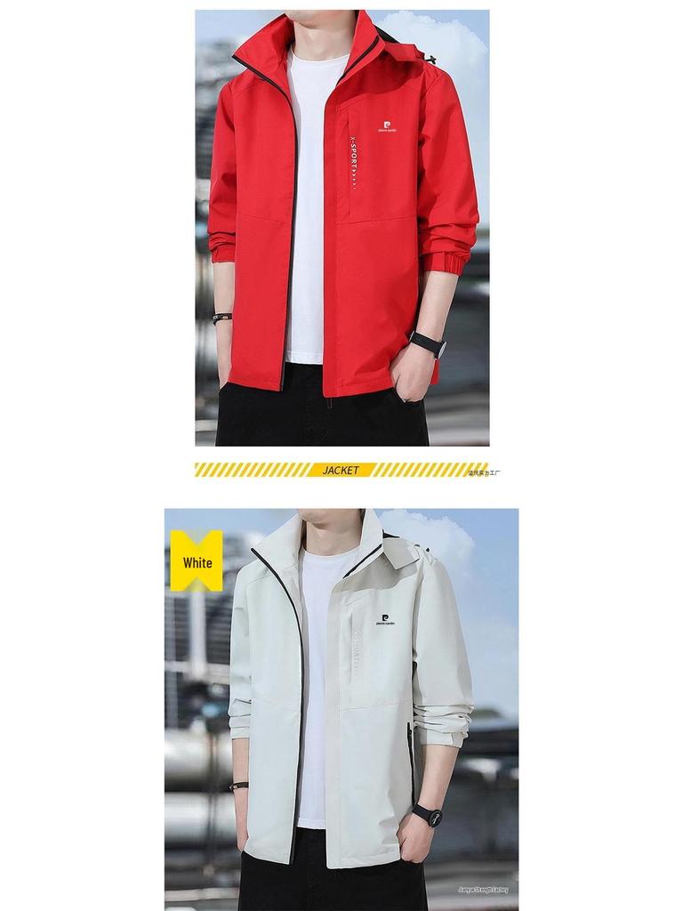 Pierre Cardin Men's Waterproof Windbreaker: Loose-Fit Casual Jacket for Spring & Autumn