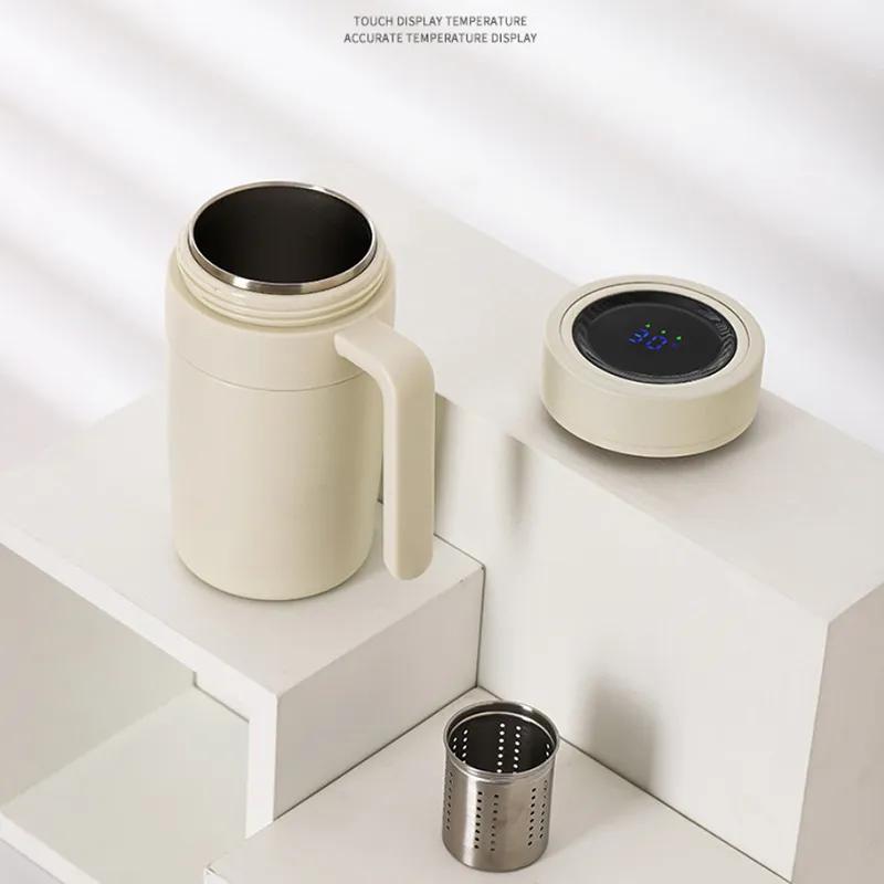 Intelligent 316 Stainless Steel Insulated Cup Business Temperature Control Tea Separation Cup Frosted With Handle Office Cup Gift YLE31