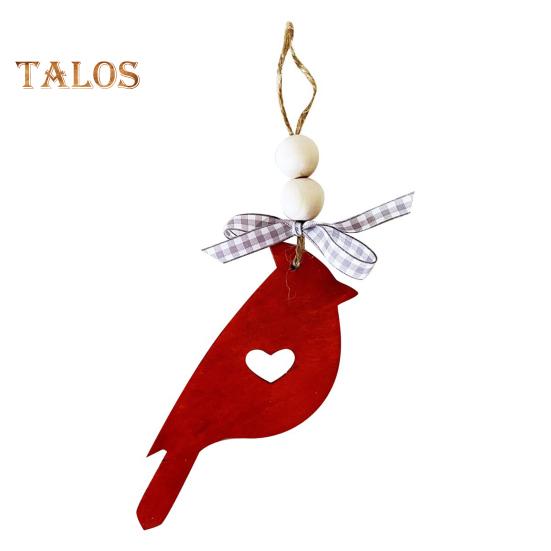 

Подвеска из дерева «Красная птица», подвесное украшение «Птица удачи», многоразовое украшение «Красная птица» с вырезанным сердцем, подарок на День святого Валентина для него или для нее 1pc красный
