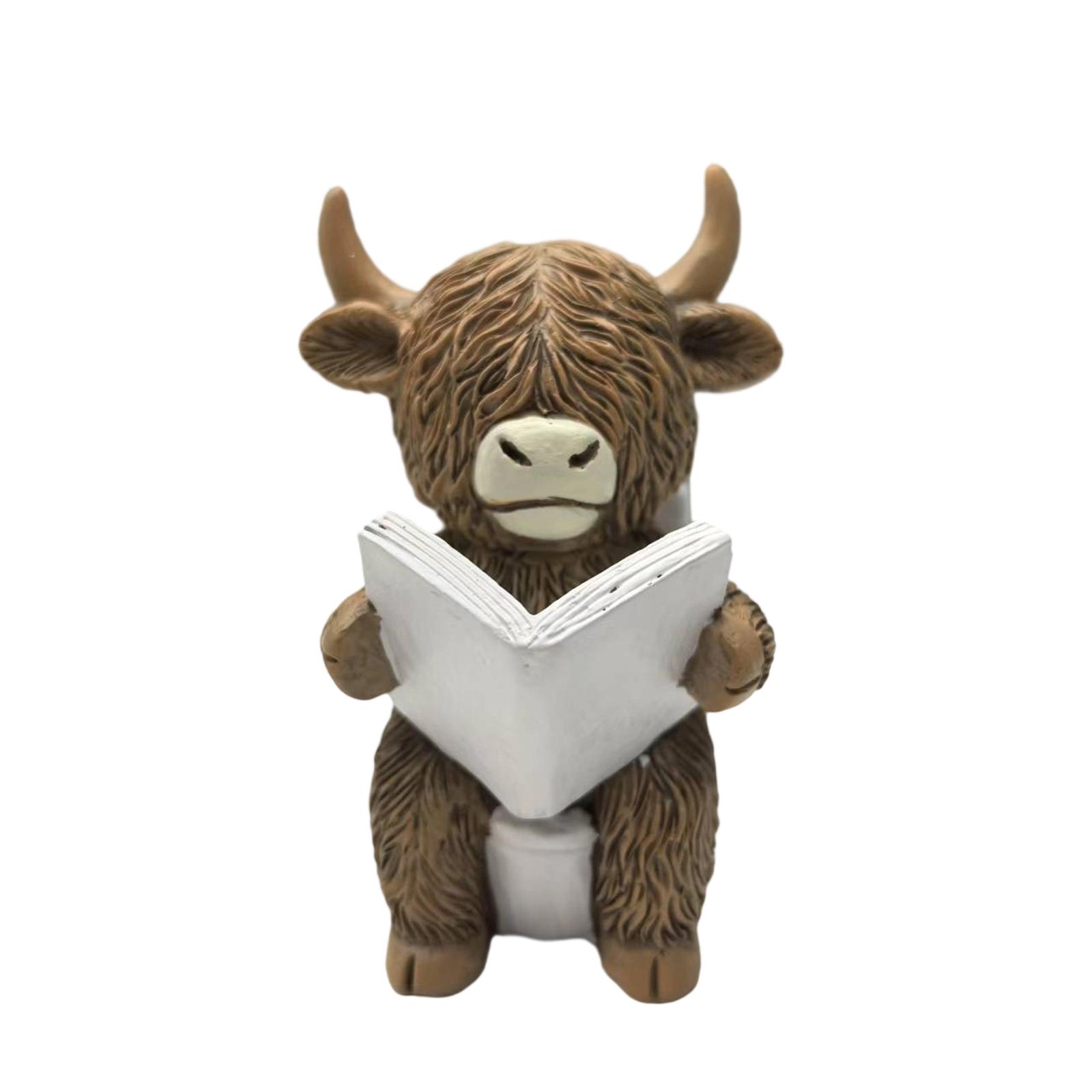 Desktop Resin Bathroom Toilet Bull Statue Ornament Festival Decoration