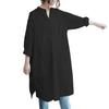 Banane Stand Collar Shirt Long Long Sleeves D'or Women's Dress, Tunic, Length, (Black)
