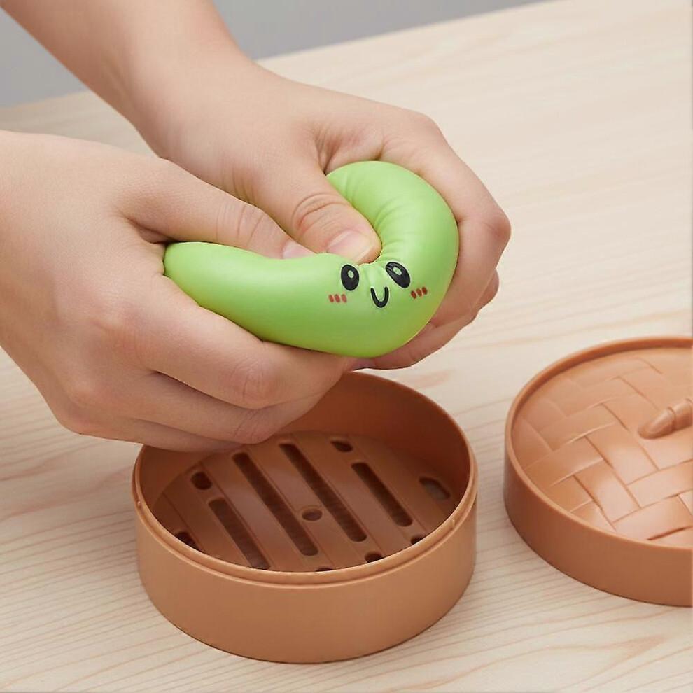(Pink) 10cm Realistic Steamed Bun Stress Relief Sensory Squeeze Toy