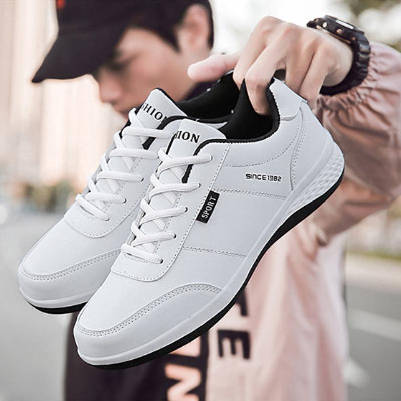 WTEMPO Značkové Trendy Kožený Svršek Vodotěsné Sto Neformální Pánské Boardové Boty Běh Fitness Tlumení Nárazů Odolné proti Opotřebení Tenisky