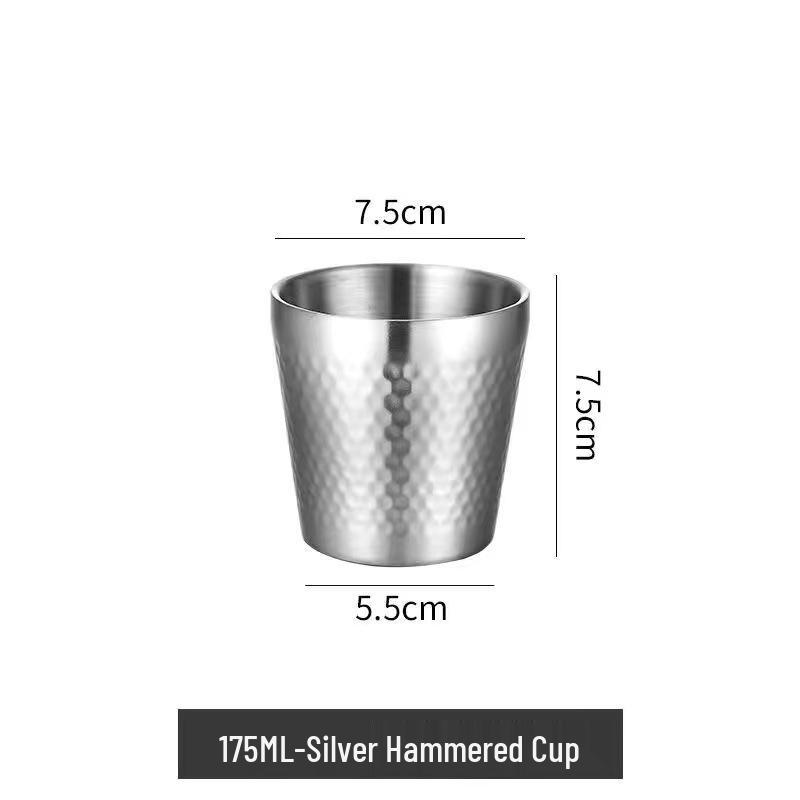 Hammered Texture Stainless Steel Double-Walled Insulated Beer Mug Cup