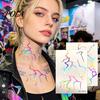 5 Sheets Holographic Lightning Tattoos, Waterproof Flash Temporary Stickers, Full Color Body Art for Festival Party Sale Goods