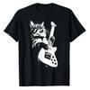Humorous Kitty Lover Graphic Tee Cute Musical Rock Comics Kitten Outfits   Rock Cat Playing Guitar - Funny Guitar Cat T-Shirt