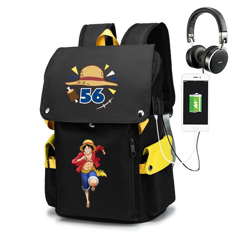 One Piece Luffy Anime Backpack: Large Capacity for Boys and Students (Elementary To High School), Korean Style