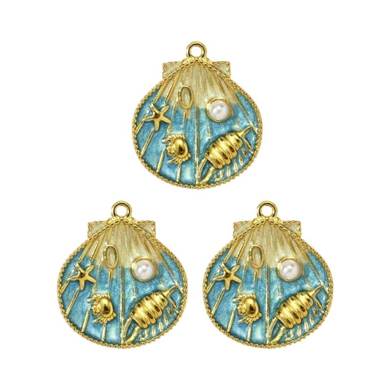 Creative Marine Jewelry Making Set with 3 Seashells Starfish Beads for Handmade Necklace Designs