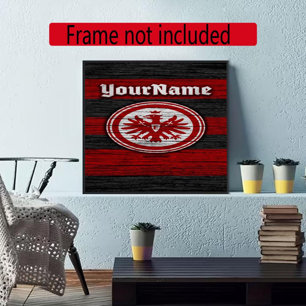 Eintracht Frankfurt Customize Your Name Diamond Painting Round Diamond Rhinestones Mosaic Diamond Embroidery Wall Paintings Rhinestones Gift Frameless