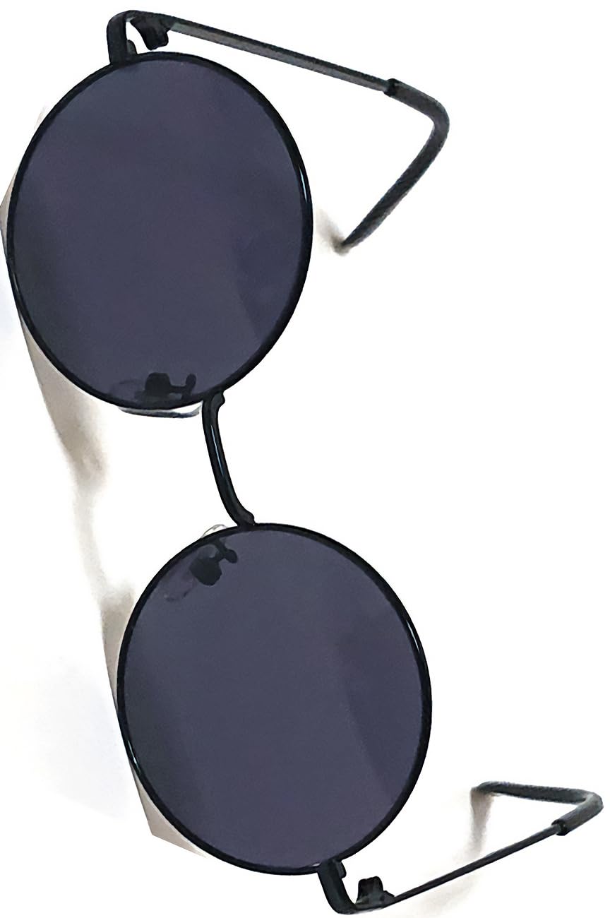 [Bliss Leather] Черные x Дымчатые Круглые Очки, Ободковые, Без Диоптрий, Цветные, Прозрачные, Квадратные, Круглые, Черная Оправа, Легкие, Очки, Удобные