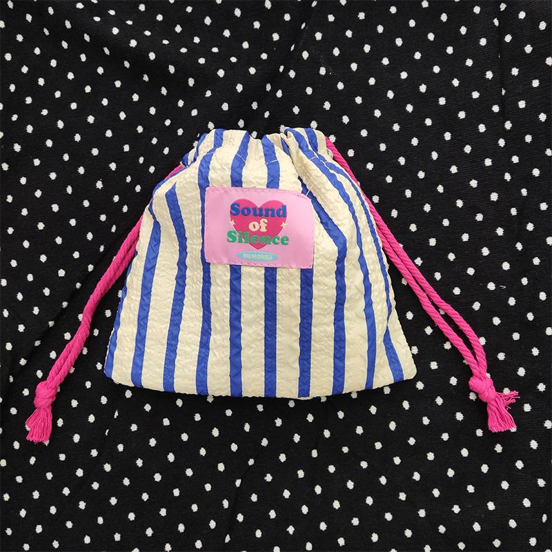 Cute Cartoon Bubble Drawstring Pouch, Portable Polyester Storage Bag for Travel