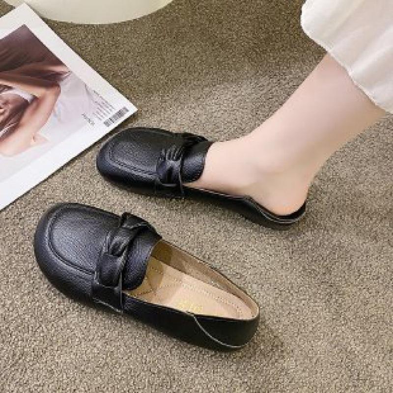 

Two wear heel Doudou shoes women s spring 2025 new one-pedal shallow mouth single shoes soft sole casual driving shoes 41 чорний