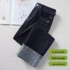 Dark Blue High-Waist Slimming Straight-Leg Cropped Jeans for Women - Spring 2025