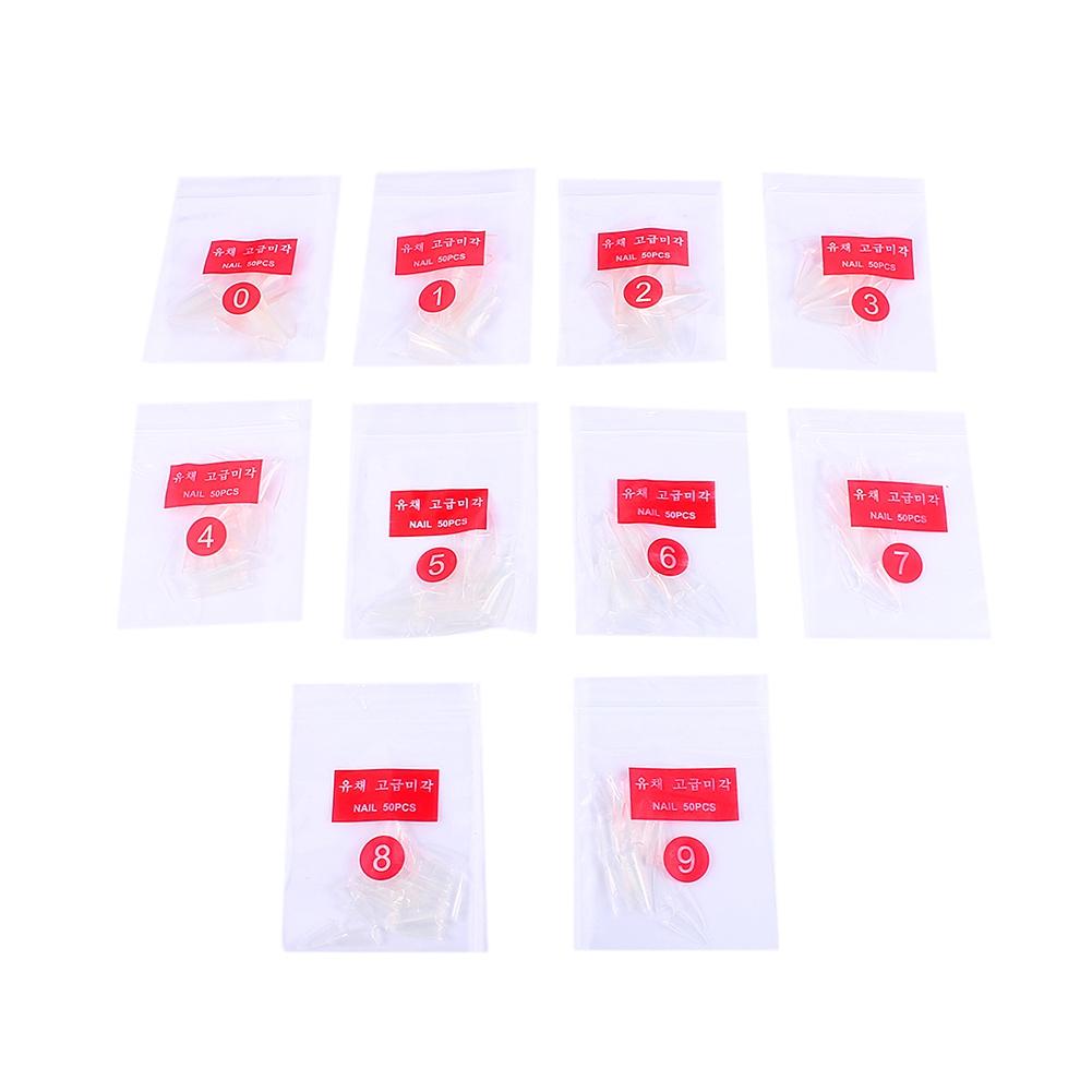 500 szt. Ostre tipsy stiletto do zdobienia paznokci, salonowa dekoracja do manicure (Przezroczysty)