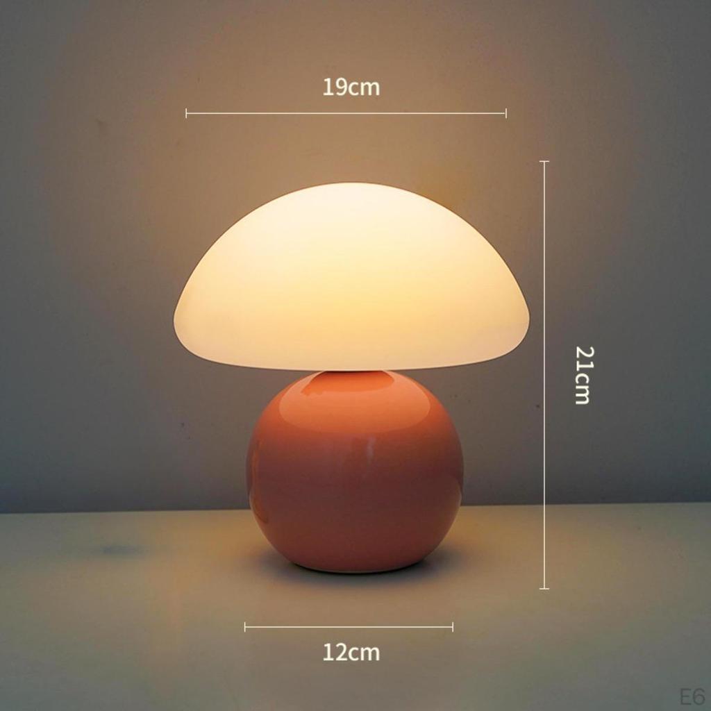 Table Lamp Bedside Decor Creative Modern Warm Light Mushroom Desk for Wedding Birthday