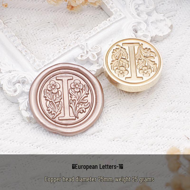 Wax Seal Stamp Head with 26 A-Z Letter Patterns - Retro Copper Design for Envelopes