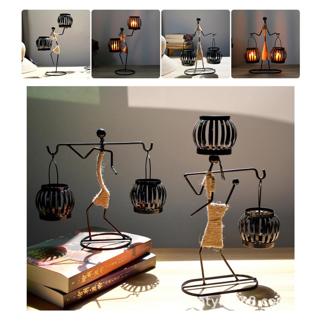 Abstract Man Candlestick Modern Iron Figure Candlestick Holders Table Decors Gift Centerpieces for Wedding Home