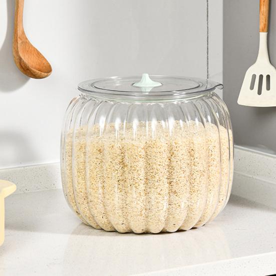 Storage Jar with Airtight Lid Large Capacity Food Grade BPA Free Transparent Design Dust-Proof Grain Rice Container