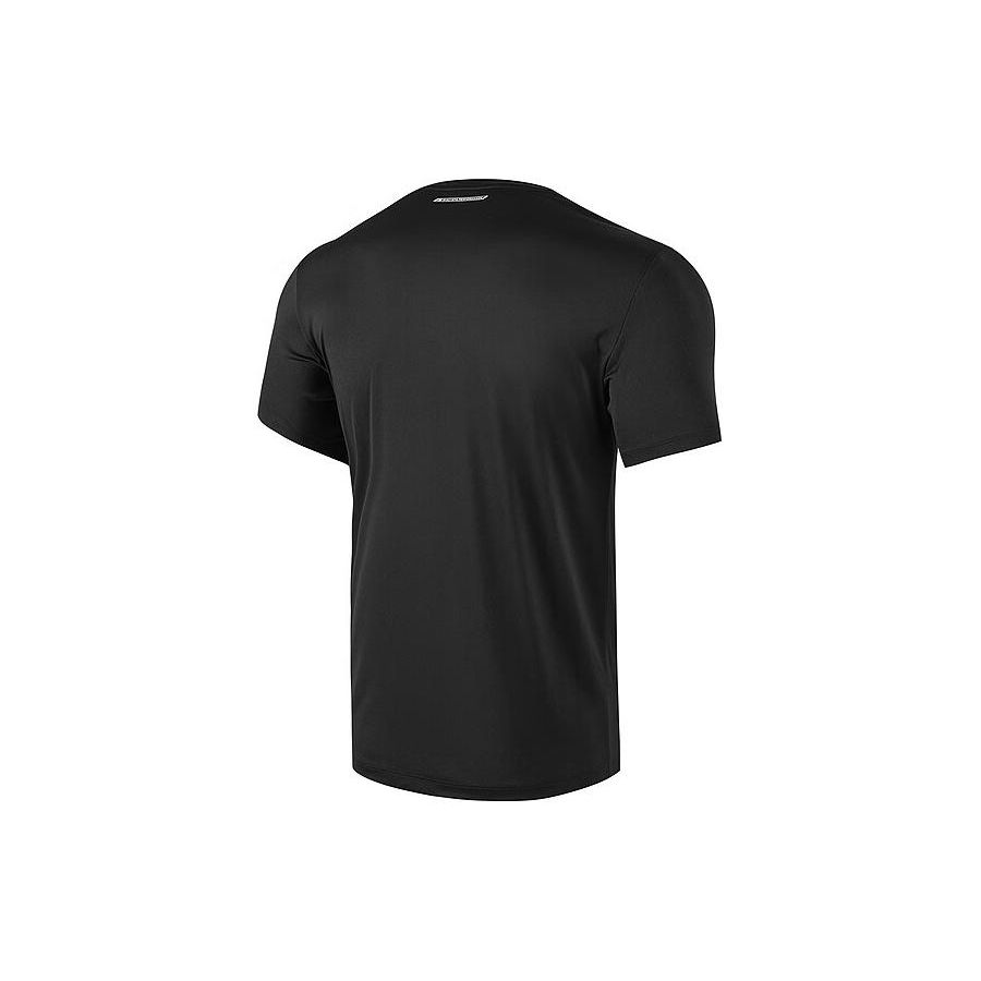 Skechers Solid Color Round Neck Pullover Quick-Dry Short Sleeve T-Shirt Men Tops Carbon-Black P223M104-0018