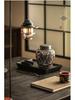 Taotie Ceramic Tea Can with Gold & Silver Inlay - Double-Metal Lid & Sealed Storage, Retro Chinese Design