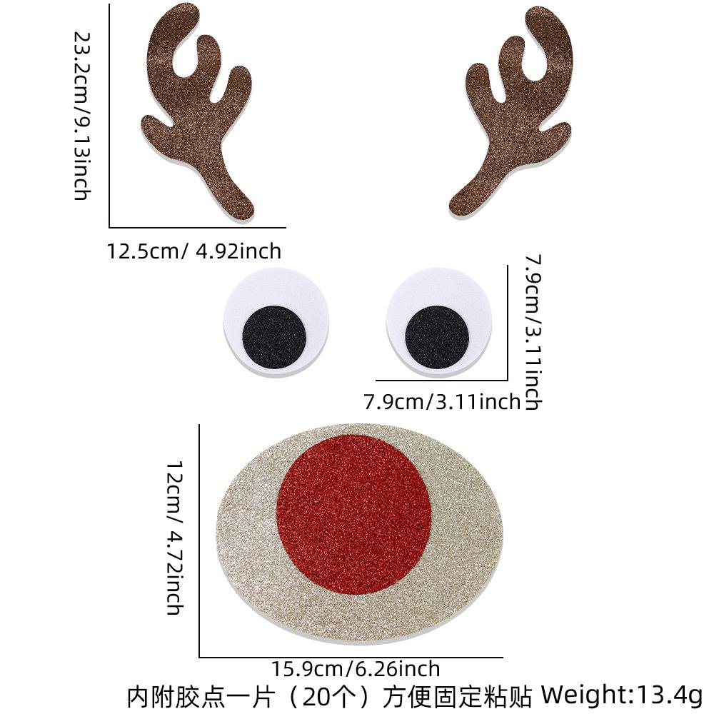 Christmas Non-woven Window Stickers Santa Claus Snowman Elk Door Wall Sticker Christmas Decorations New Year Home Decorations