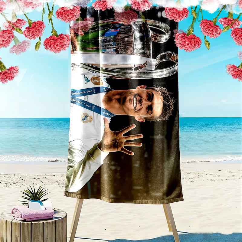 Asciugamano da Spiaggia con Stampa CR7, Asciugamano Grande Morbido ad Asciugatura Rapida per Spiaggia Campeggio Nuoto