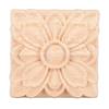 4Pcs Carved Flower Square Onlay Applique Door Cabinet Unpainted Furniture Decor(#2)