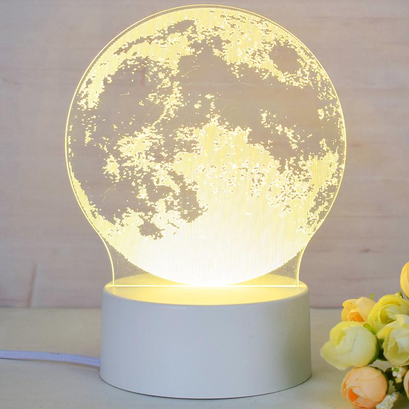 Customize Acrylic 3D Illusion LED Warm White Night Light for Living Room Kids Bedroom Decorative Lamp with USB Power