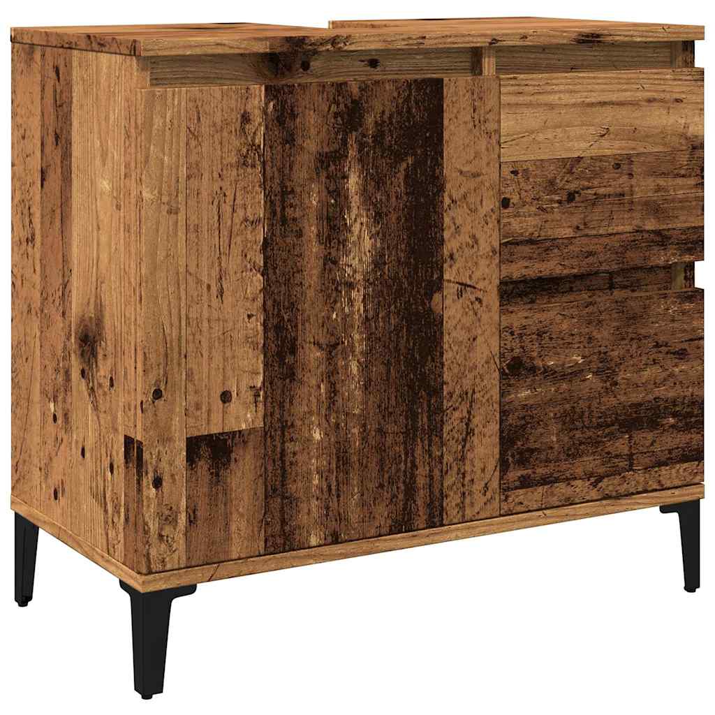Bathroom Vanity Cabinet with Rustic Wood Effect 65 x 33 x 60 cm Engineered Wood