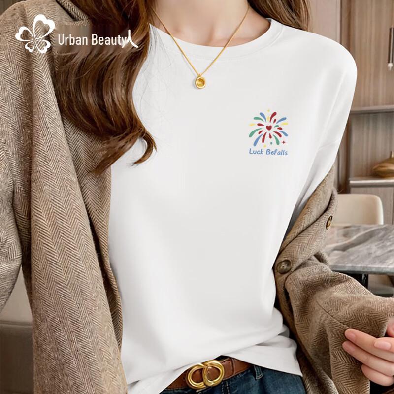 Urban Beauty Women's Pure Cotton Long Sleeve Tee with Graphic