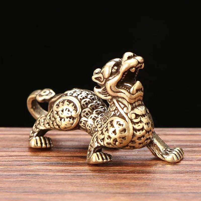 Brass Fengshui Dragon Ornament for Good Fortune and Happiness Ornaments for Home Desktop Car Vintage Decorations