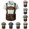 Herren Kurzarm Hemd mit Knöpfen Festival Retro Bier Elemente Print Lässig Lockerer Schnitt Party Tägliches Tragen Hemd