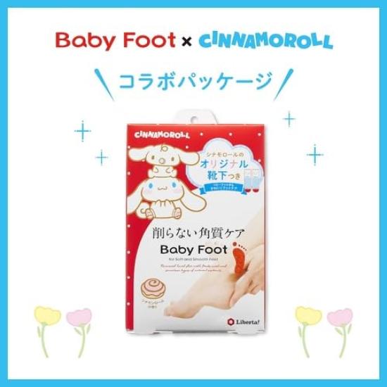 Baby Foot Easy Cinnamoroll Includes Original Heel Callus Care to Pack, 60-Minute Type, Medium, Package, Socks, (Up 27cm)